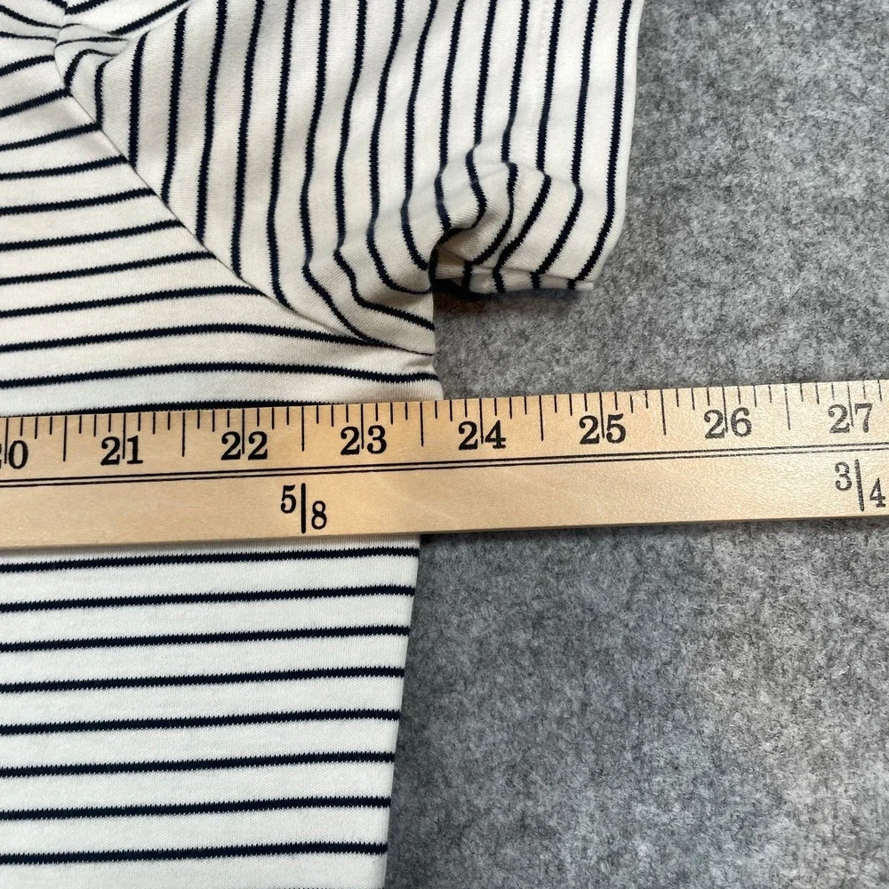 Polo Ralph Lauren Mens Polo Shirt Large Striped Short Sleeve White Navy Blue